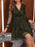 Sparkling Surplice Balloon Sleeve Mini Dress - Byyde