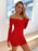 Glitter Ruched Off-Shoulder Long Sleeve Bodycon Dress - Byyde