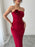 Slit Back Flower Tube Midi Dress - Byyde