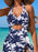 Cutout Printed Halter Neck One-Piece Swimwear - Byyde
