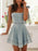 Bow-Shoulder Square Neck Denim Mini Dress - Byyde