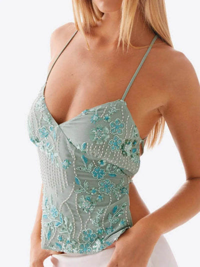 Crisscross Back V-Neck Cami - Byyde