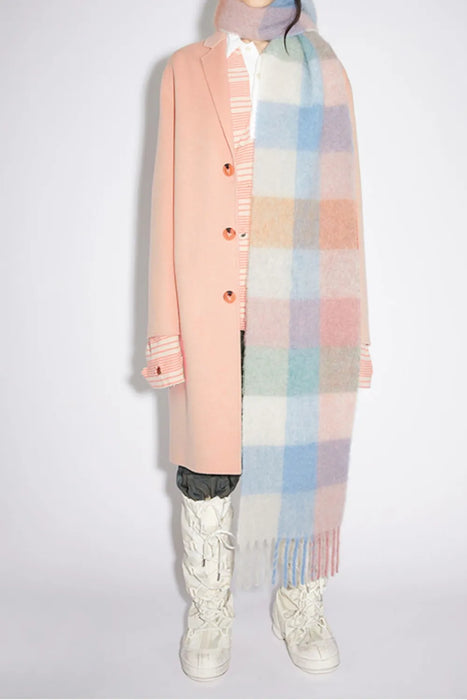 Thermal Fringe Contrast Plaid Scarf - Byyde