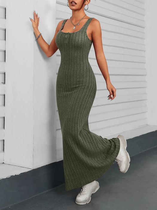 Ribbed Maxi Tank Dress - Byyde