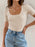 Ribbed Square Neck Short Sleeve Knit Top - Byyde