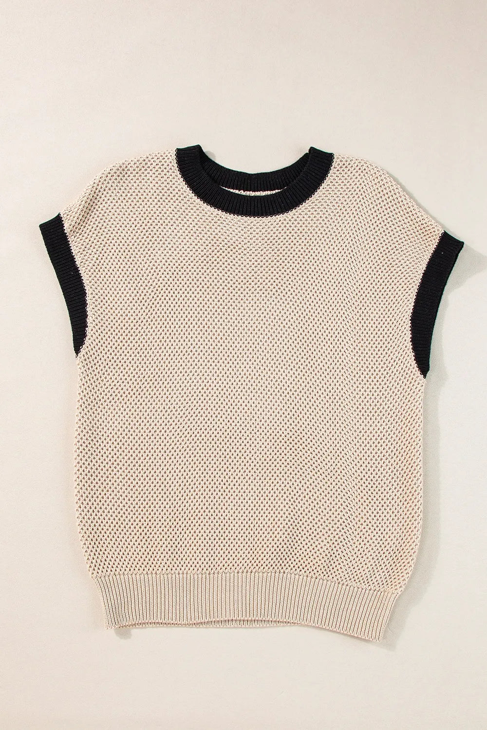 Textured Knit Sweater with Contrast Trim Details - Byyde