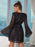 Sequin Surplice Long Sleeve Dress - Byyde