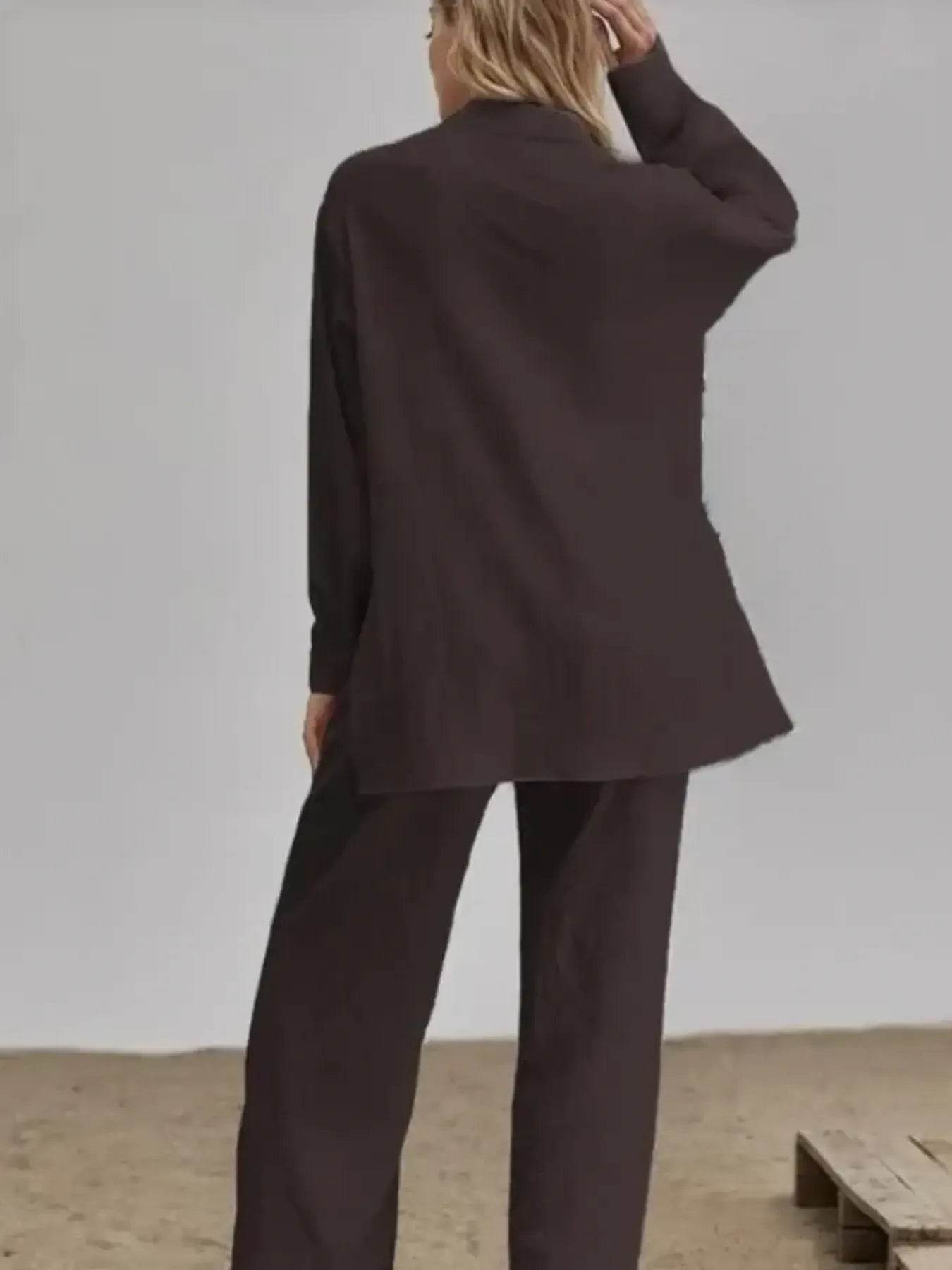 Button Up Long Sleeve Shirt and Pants Set - Byyde