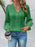 V-Neck Lace Detail Flounce Sleeve Blouse - Byyde