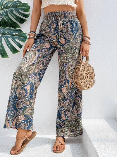 Printed Wide Leg Pants - Byyde