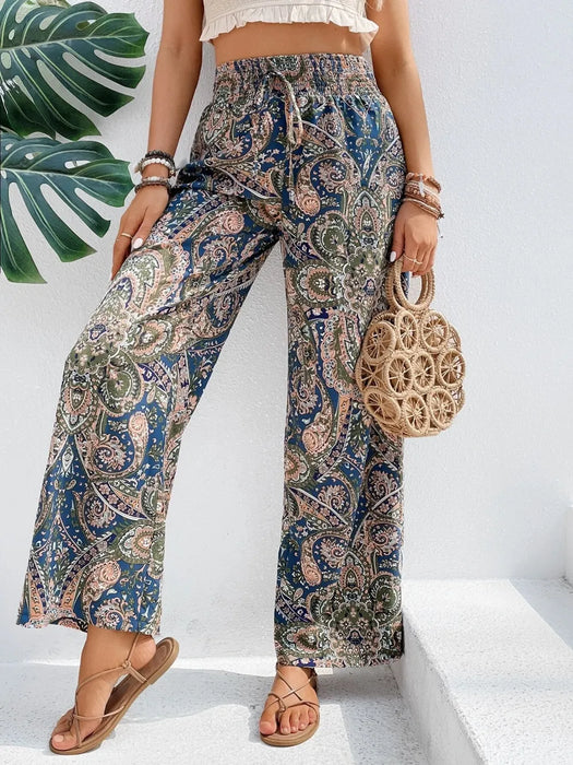 Printed Wide Leg Pants - Byyde