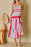 Contrast Stripe Wide Strap Smocked Tiered Dress - Byyde