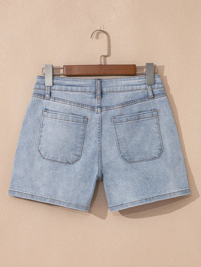 Wash High Rise Denim Shorts - Byyde