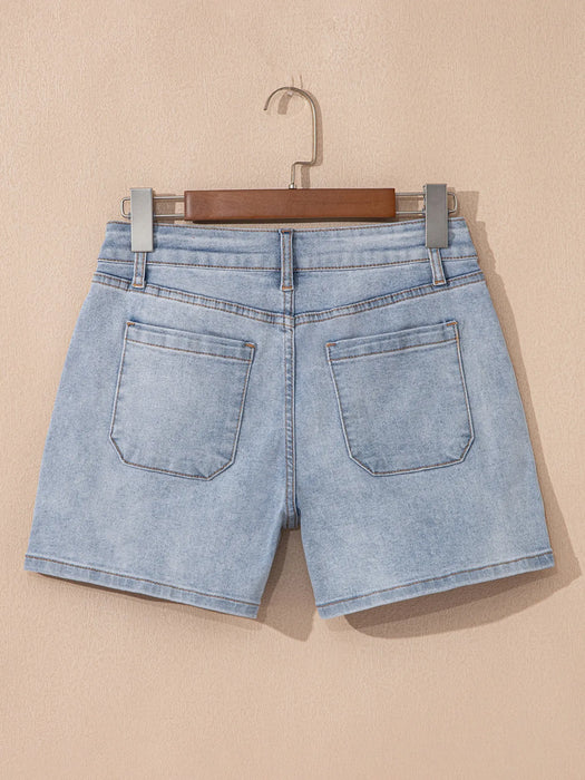 Wash High Rise Denim Shorts - Byyde