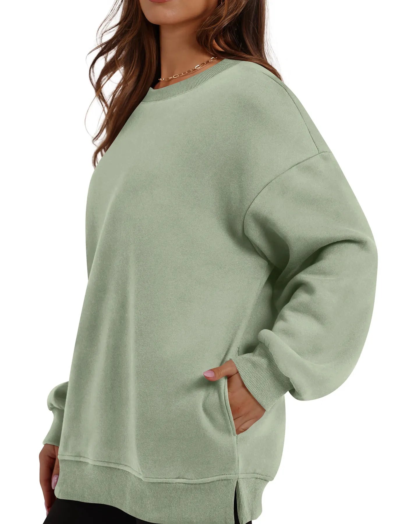 Oversized Long Sleeve Crewneck Sweatshirt - Byyde