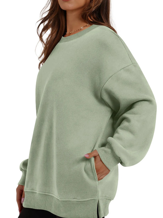 Oversized Long Sleeve Crewneck Sweatshirt - Byyde