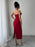Slit Back Flower Tube Midi Dress - Byyde