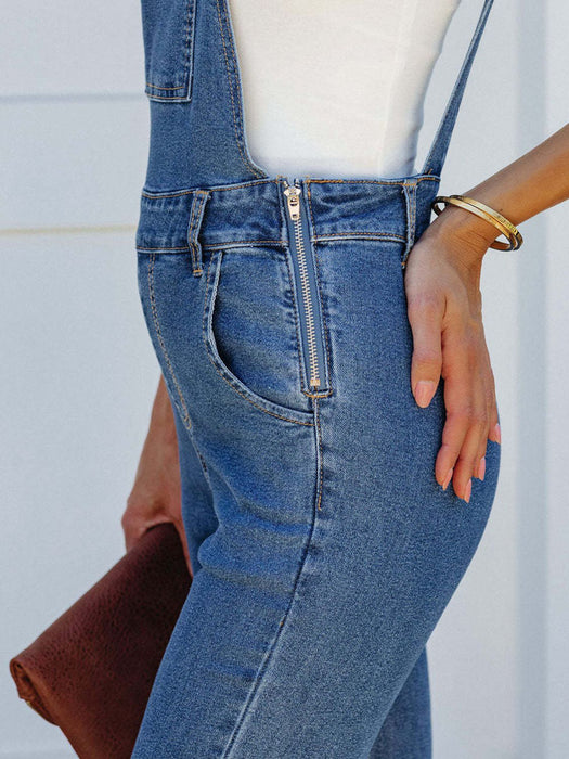 Raw Hem Denim Overall - Byyde