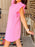 Textured Ruffle Sleeve Casual Summer Dress - Byyde
