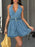 Halter Neck Belted Denim Mini Dress - Byyde