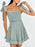 Bow-Shoulder Square Neck Denim Mini Dress - Byyde
