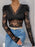 Perfee Lace V-Neck Long Sleeve Bodysuit - Byyde