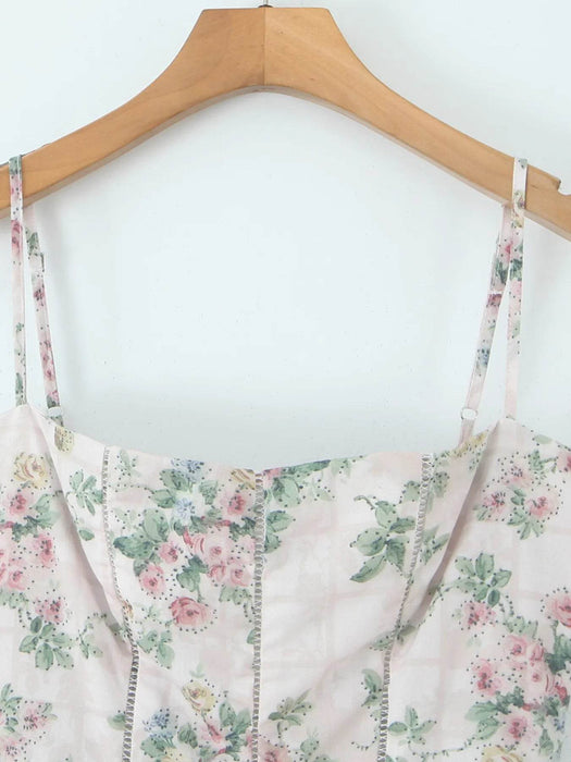 Floral Print Square Neck Maxi Cami Dress - Byyde