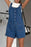 Button Front Denim Overall Shorts with Front Pockets - Byyde