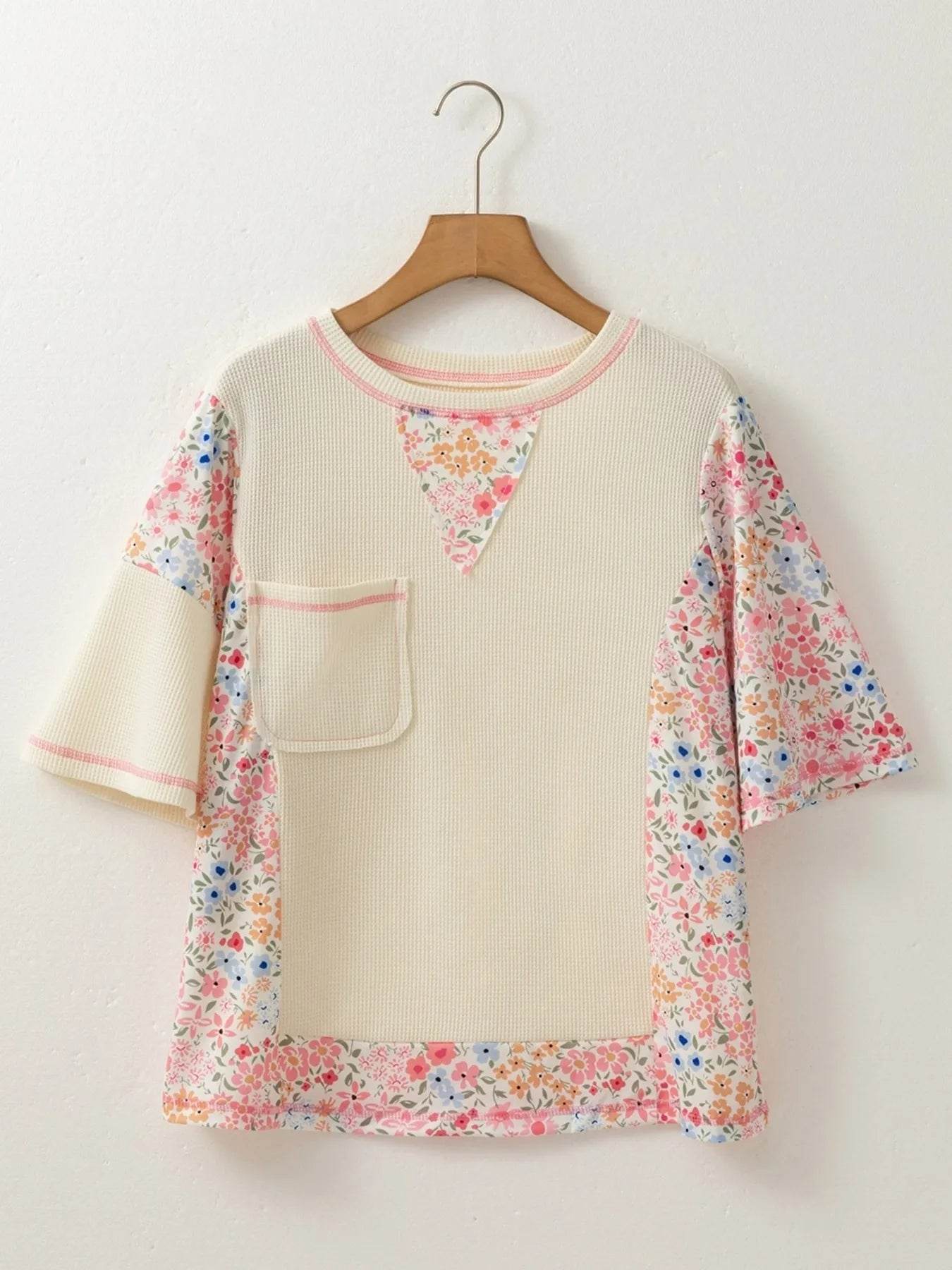 Floral Round Neck Relaxed Fit T-Shirt - Byyde