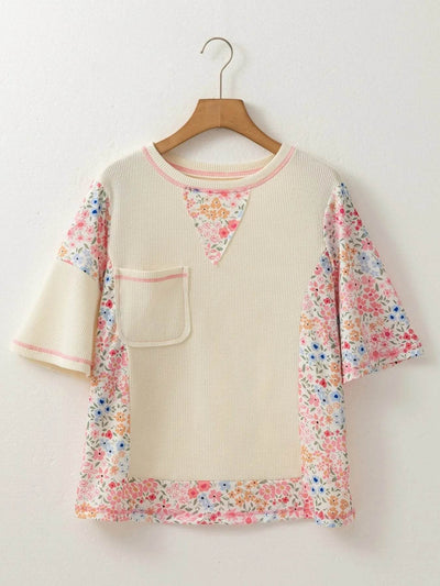 Floral Round Neck Relaxed Fit T-Shirt - Byyde