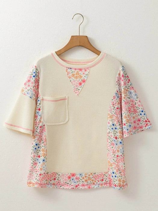 Floral Round Neck Relaxed Fit T-Shirt - Byyde