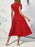 Frill Mock Neck Ruffled Cap Sleeve Midi Dress - Byyde