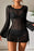 Hollow Out Bell Sleeve Drawstring Knit Cover Up Dress - Byyde