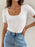 Ribbed Square Neck Short Sleeve Knit Top - Byyde