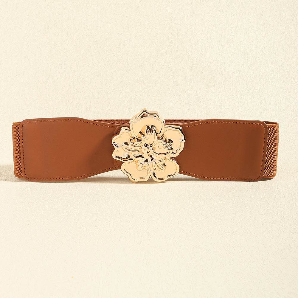 Flower Alloy Buckle Elastic Belt - Byyde