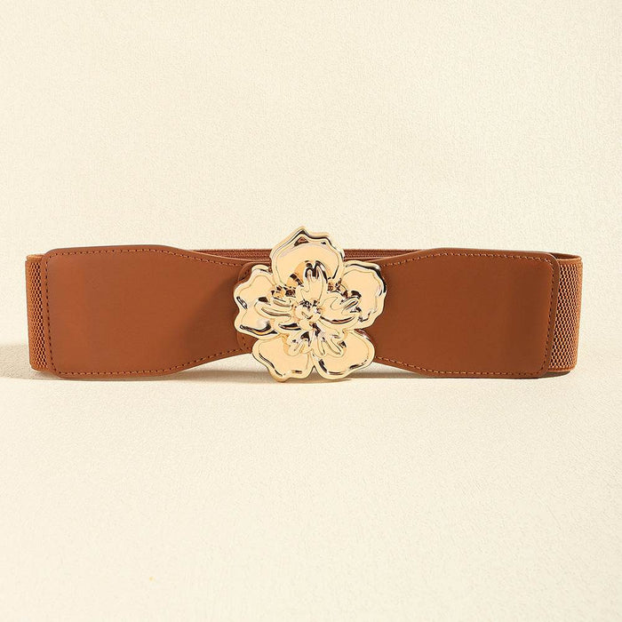 Flower Alloy Buckle Elastic Belt - Byyde