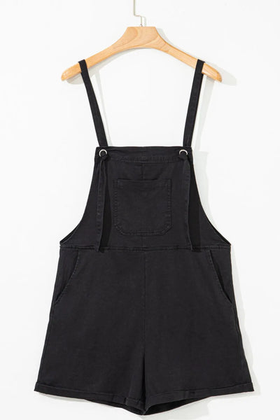 Square Neck Denim Overalls with Pockets - Byyde
