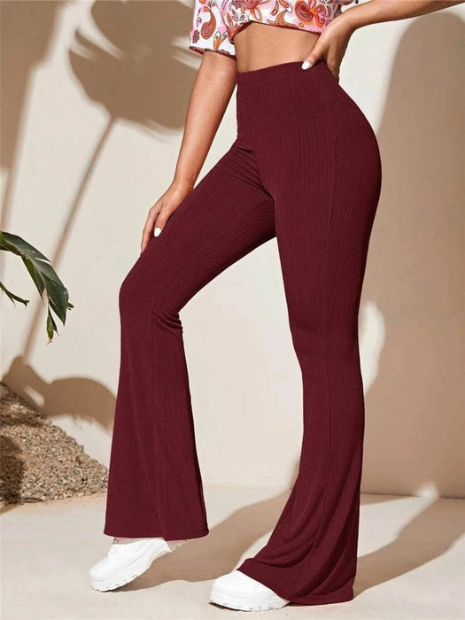 Full Size High-Waist Flare Active Pants Plus Size - Byyde