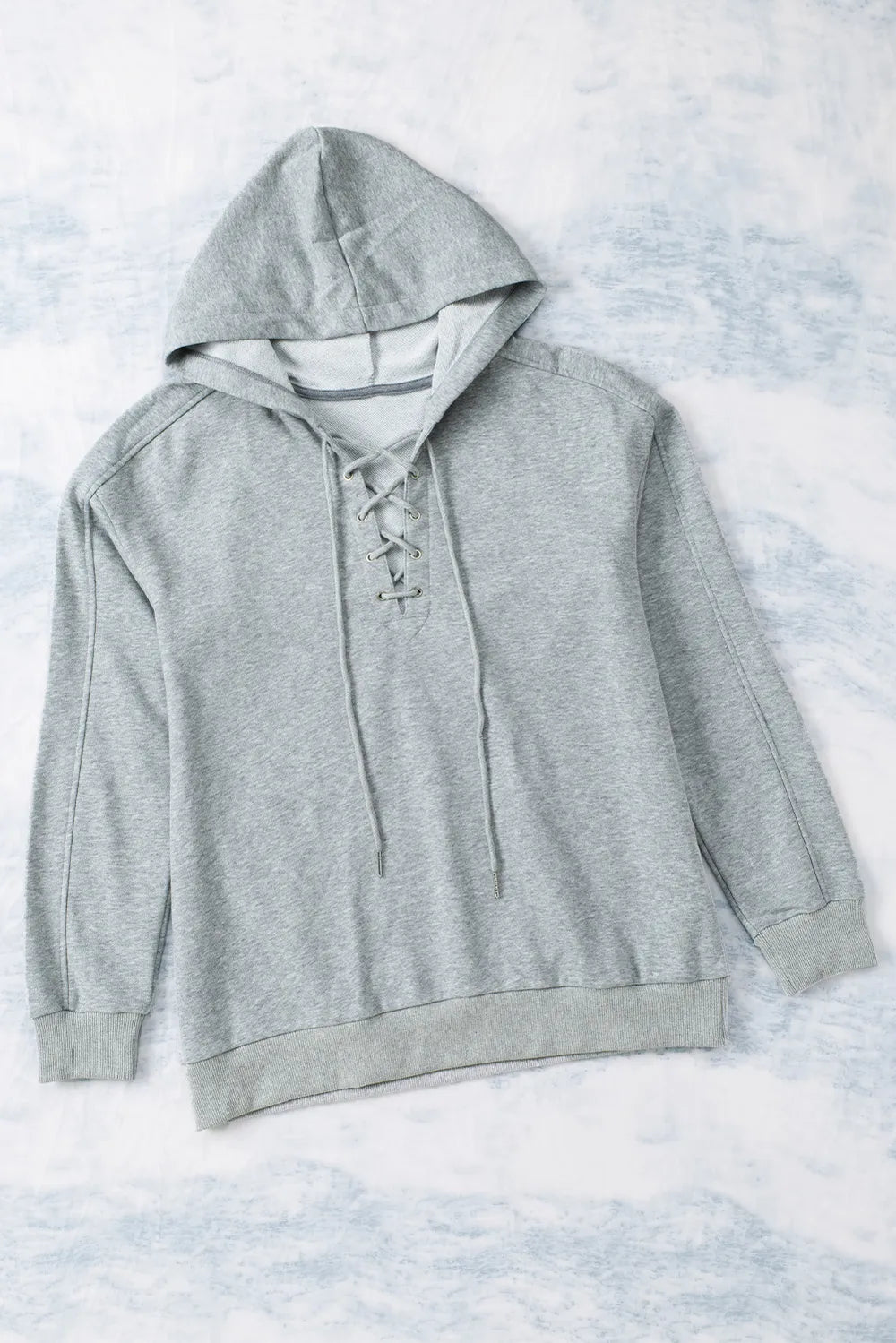 Lace Up Long Sleeve Hoodie - Byyde