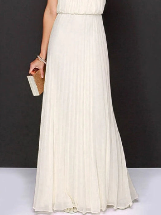 Pleated Sleeveless Maxi Tank Dress - Byyde