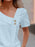 Eyelet Asymmetrical Short Sleeve T-Shirt - Byyde