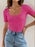 Ribbed Square Neck Short Sleeve Knit Top - Byyde