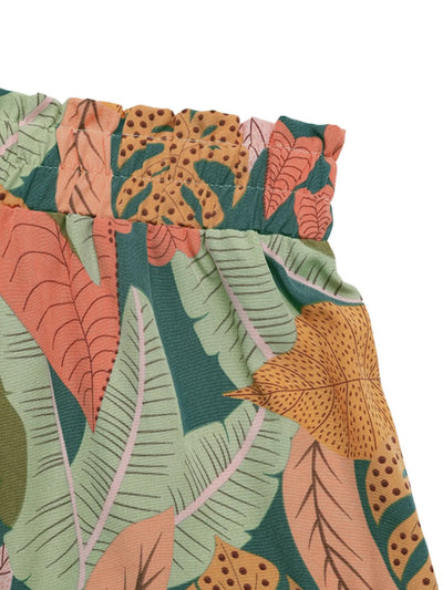 Tropical Print High Waist Shorts - Byyde