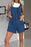 Button Front Denim Overall Shorts with Front Pockets - Byyde