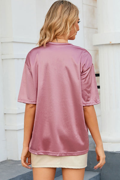 Round Neck Dropped Shoulder Top - Byyde