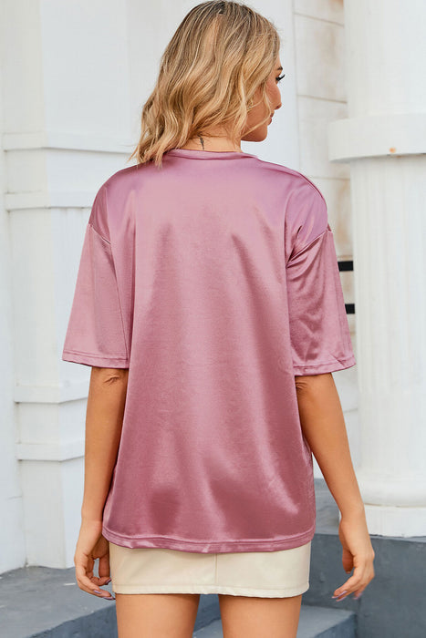 Round Neck Dropped Shoulder Top - Byyde