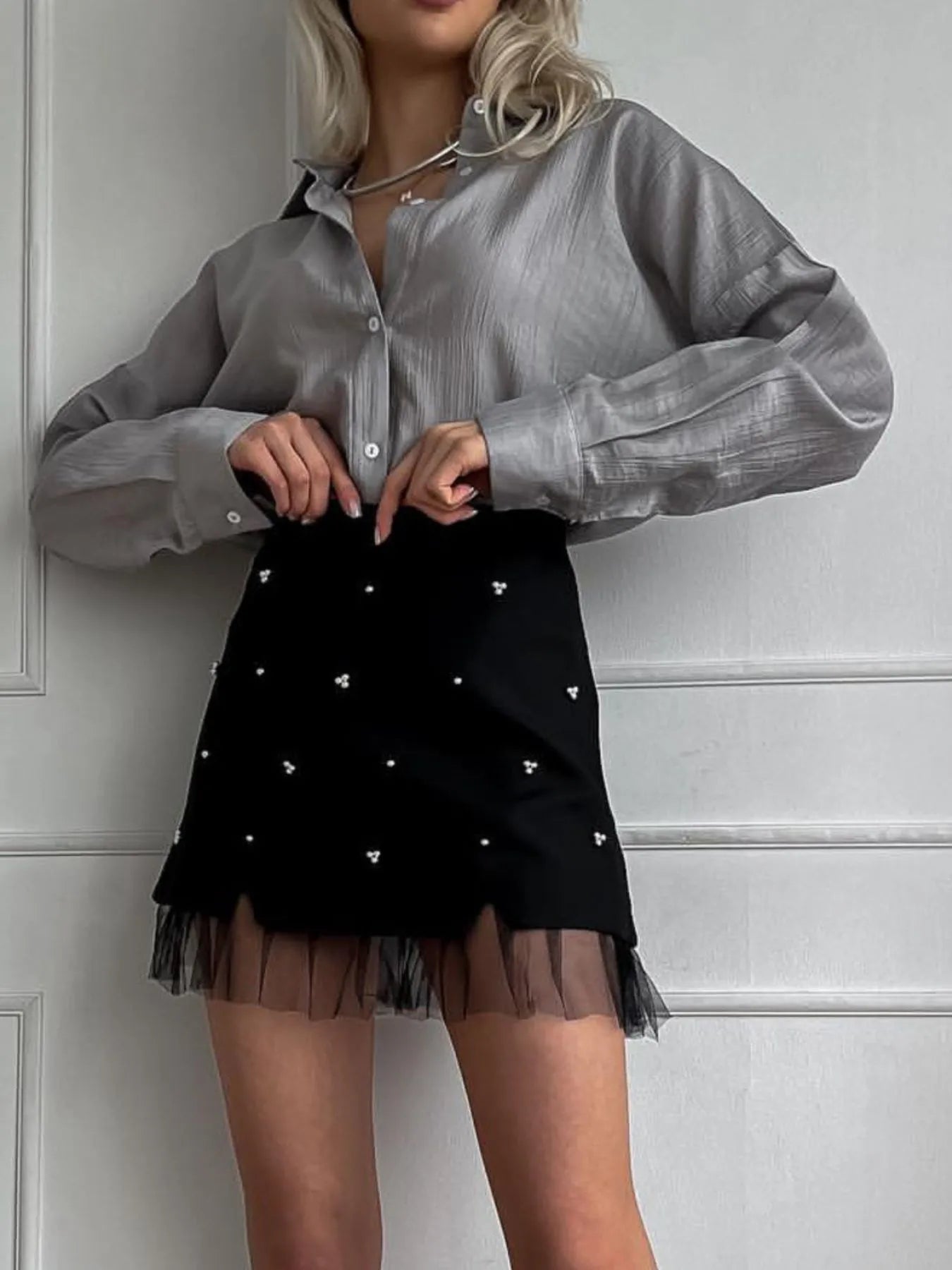 Tulle Hem Mini Skirt - Byyde