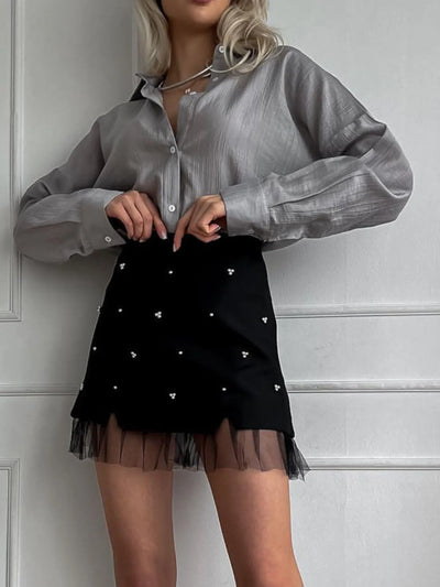 Tulle Hem Mini Skirt - Byyde