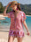 Printed V-Neck Short Sleeve Romper - Byyde