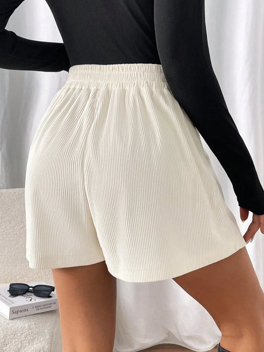 High Waisted Corduroy Shorts - Byyde